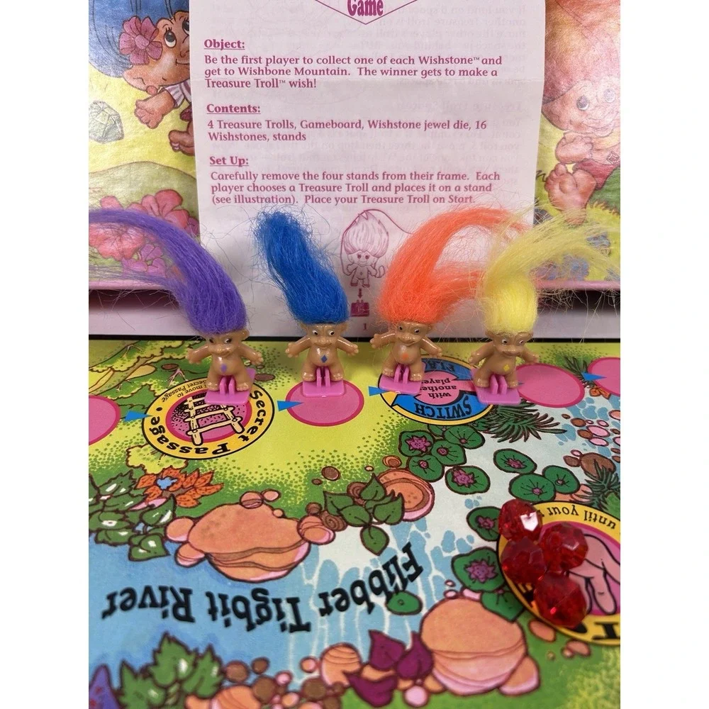 Vintage 1992 Pressman TREASURE TROLLS Wishstone Gems Kids Board Game COMPLETE